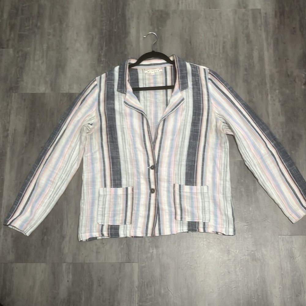 XiRENA Striped Cotton Blazer Size Medium